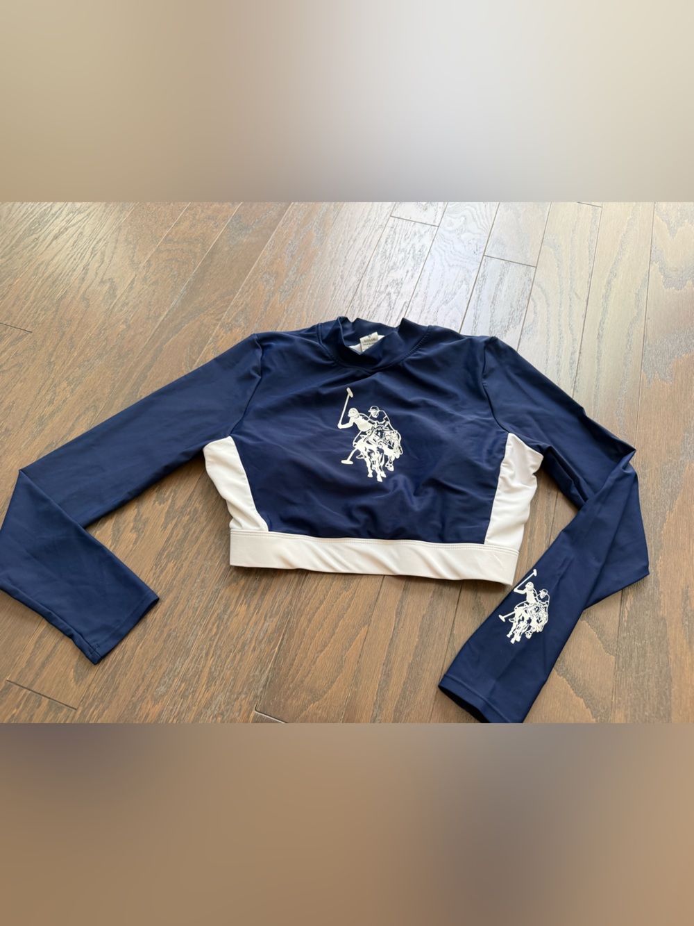 U.S. Polo Long sleeve Swim Top rash guard teens girls size large 11-13